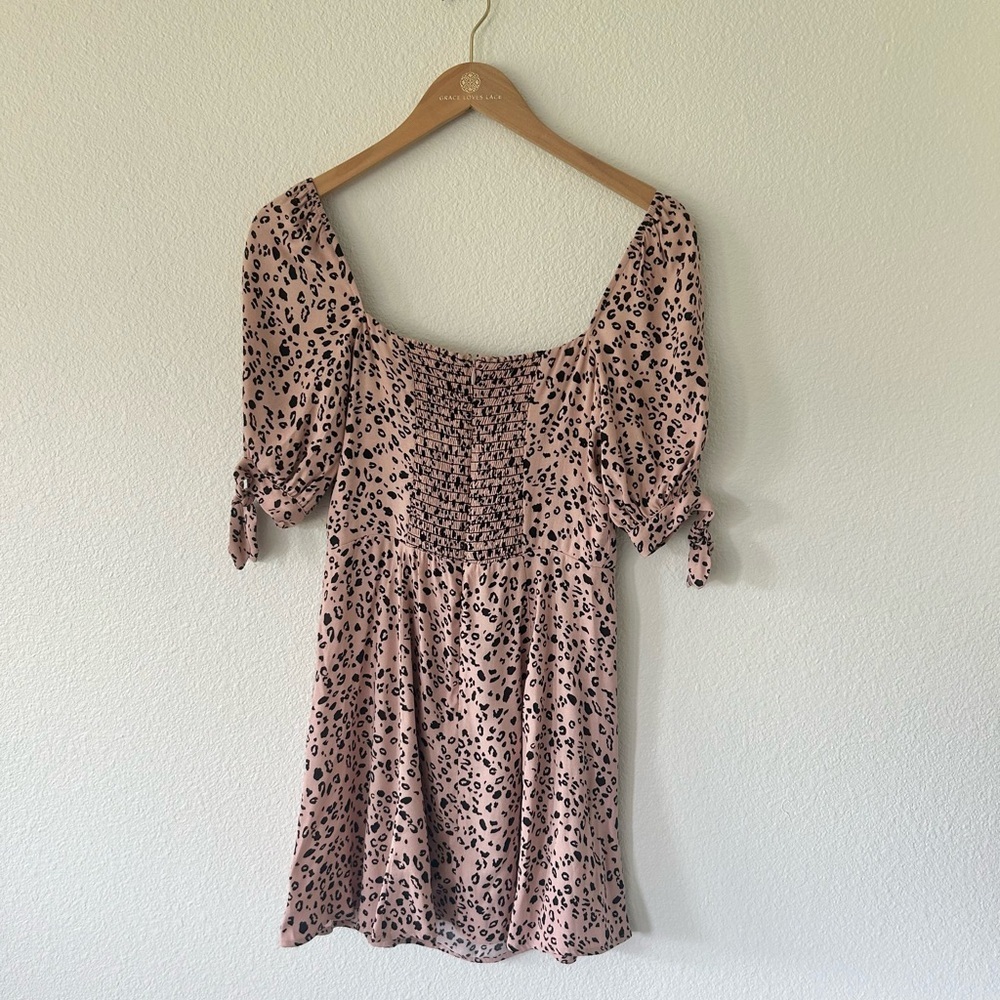 Reformation Quin Tie Sleeve Mini Dress in Pink Panther - Picture 6 of 6